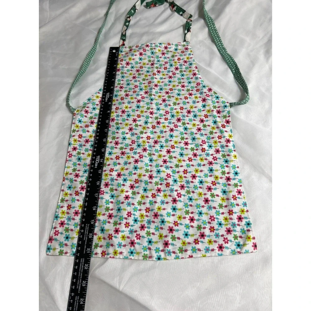 Kids Reversible Apron Penguin Floral Print Cooking Baking Kitchen - Picture 5 of 7